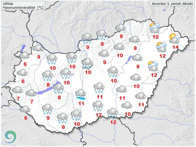 Időjárás-előrejelzés péntekre