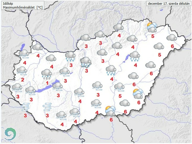 Időjárás-előrejelzés szerda délutánra