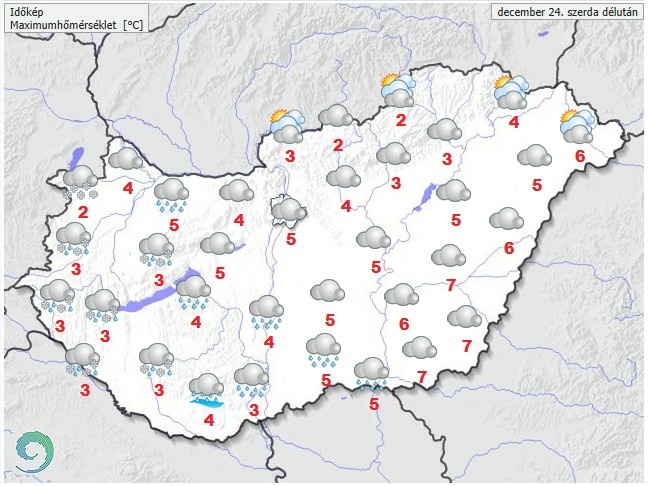 Időjárás-előrejelzés szerda délutánra