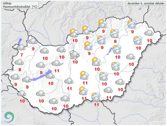 Időjárás-előrejelzés szombat délutánra