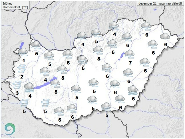 Időjárás-előrejelzés vasárnap délelőttre