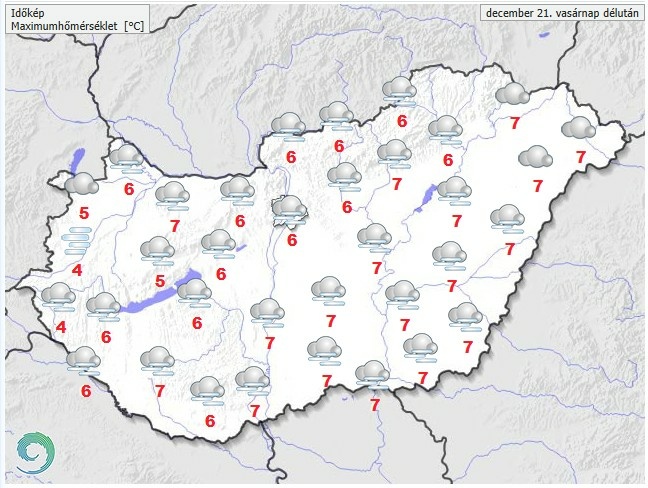 Időjárás-előrejelzés vasárnap délutánra
