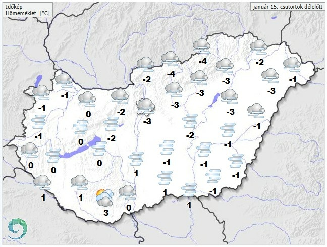Időjárás-előrejelzés csütörtök délelőttre