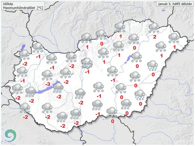 Időjárás-előrejelzés hétfő délelőttre