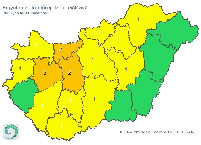 hófúvás veszélye miatt figyelmeztetések