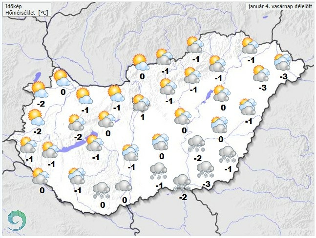 Időjárás-előrejelzés vasárnap délutánra