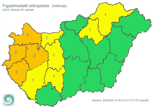 Kiadott riasztások péntekre
