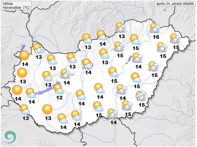 Időjárás-előrejelzés péntek délelőttre