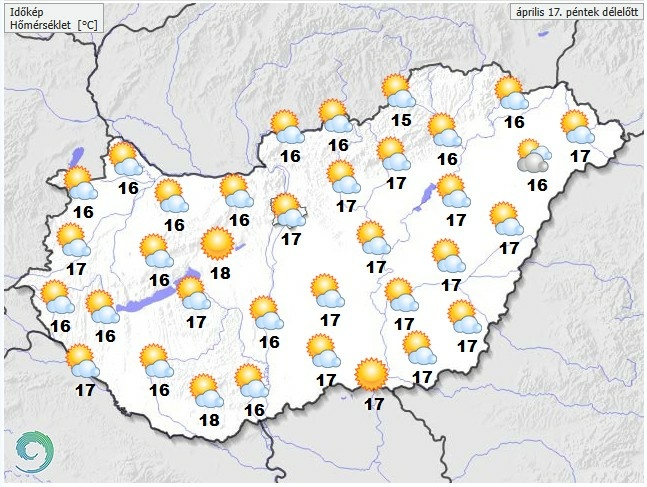 Időjárás-előrejelzés péntek délelőttre