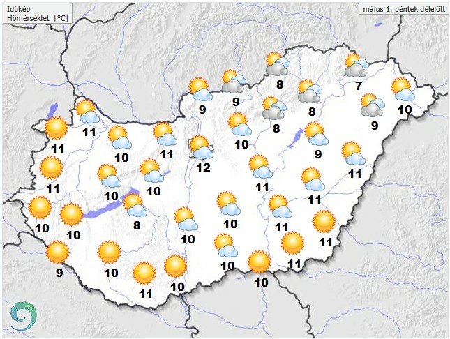 Időjárás-előrejelzés péntek délelőttre