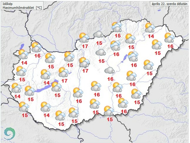 Időjárás-előrejelzés szerda délutánra