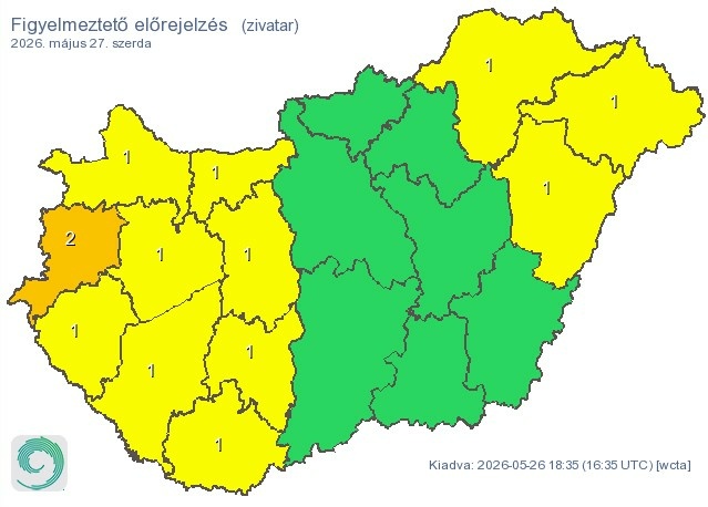 rutális viharok csaphatnak le szerdán: jégeső és orkánerejű szél is jöhet