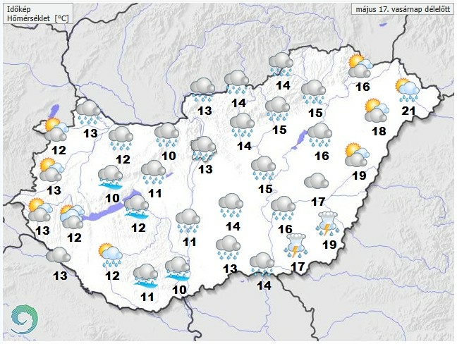 Időjárás-előrejelzés vasárnap délelőttre