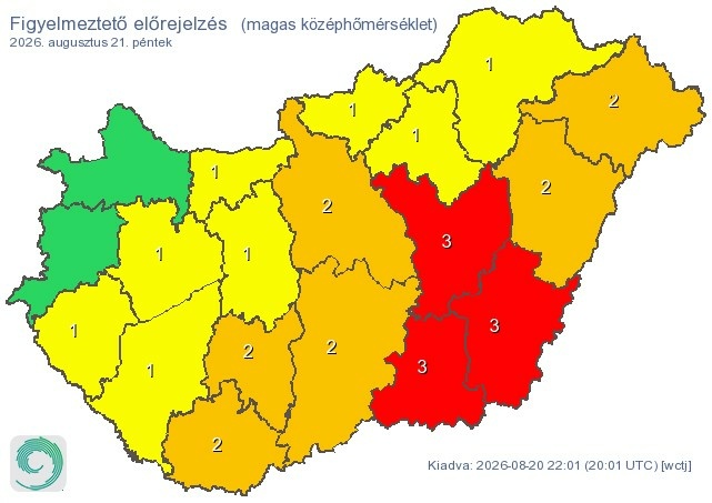 Időjárás-előrejelzés péntekre