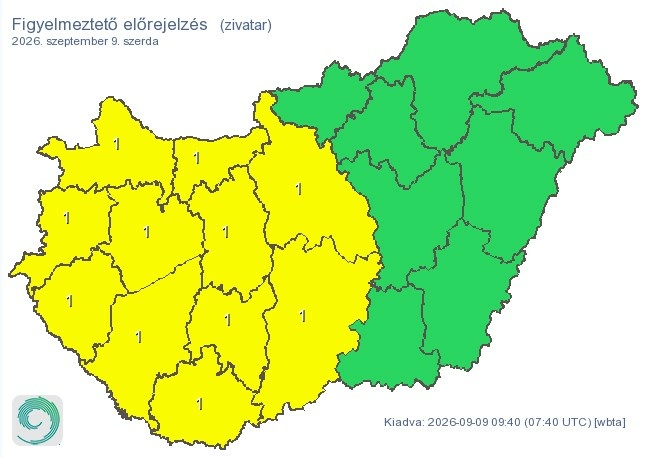 Időjárás-előrejelzés szeptember 9-re