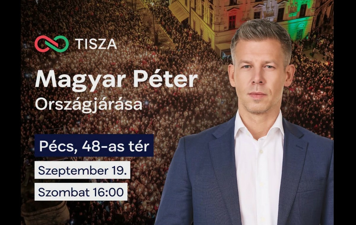 Magyar Péter Pécsen folytatja országjárását, itt az időpont