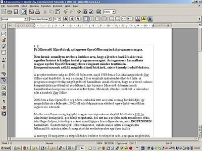 Az OpenOffice pofás szövegszerkesztője OpenOffice