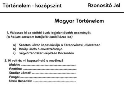 Történelem érettségi