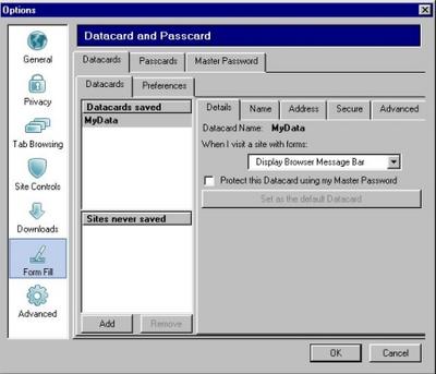 Ez pedig a Netscape űrlapkitöltője Netscape 8
