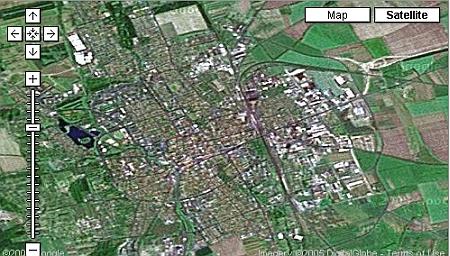 Szombathely műholdképe a Google térképén Szombathely