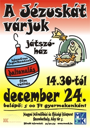December 24-én este játszóház lesz az MMIK-ban