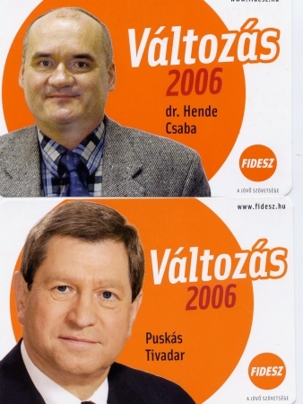 Hende Csaba és Puskás Tivadar kártyanaptáron Hende és Puskás naptáron