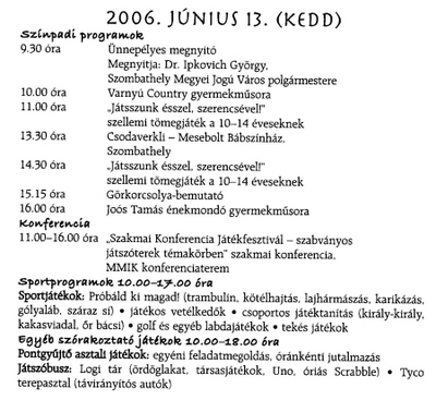 Játékfesztivál lesz Szombathelyen
