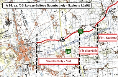 Szombathely-Győr 2x2 s&aacute;vos &uacute;t