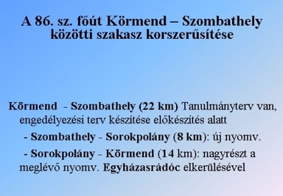 Szombathely-Győr 2x2 s&aacute;vos &uacute;t