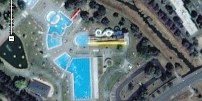 A Tófürdő a csúszdákkal Műholdképek Szombathelyről
