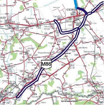 A 86-os út hivatalos terve