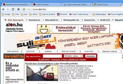  Google Chrome képernyő