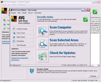 Az ingyenes AVG Antivirus AVG Antivirus