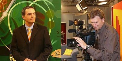 Váradi Gábor régi és Szöllősi Iván új tévéigazgató Váradi Gábor és Szöllősi Iván