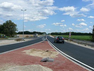 Itt húz el a 87-es Kám felé Szombathelyi körgyűrű építése