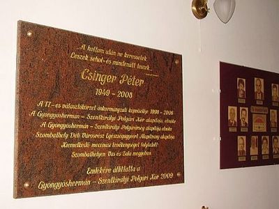 Emléktáblát kapott Csinger Péter
