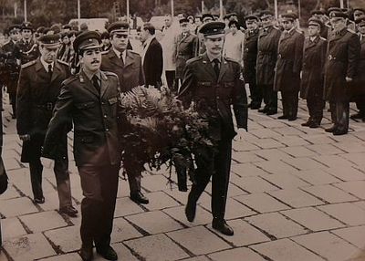 Koszorúzás az emlékműnél, 1979 Nagy szocialista ünnepek Szombathelyen