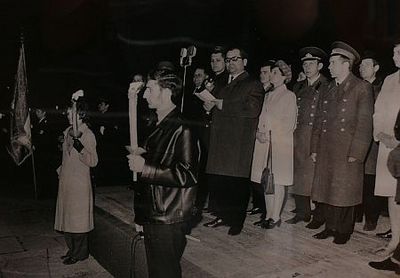 KISZ fogadalomtétel a Március 15. téren, 1972 Nagy szocialista ünnepek Szombathelyen