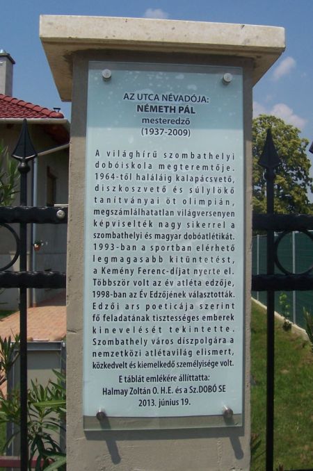 Németh Pál emléktábla Szombathelyen