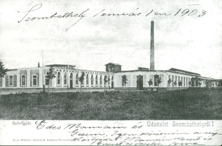A Doctor Móric-féle gyapjúszövőgyár épületei, Szombathely. Az alapítás éve: 1893. Innen ered a Szövő utca név.