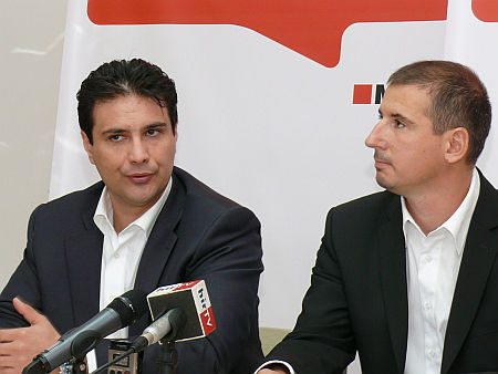Mesterházy Attila és Nemény András a sajtótájékoztatón