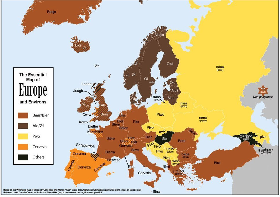 Európa sörtérkép