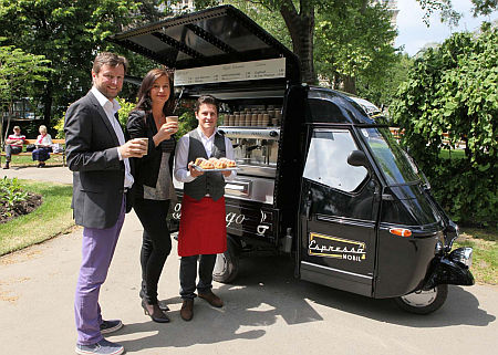 Mobil kávébár Bécsben