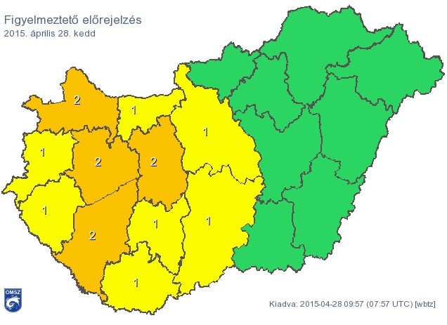 Erős szél várható szerda estig