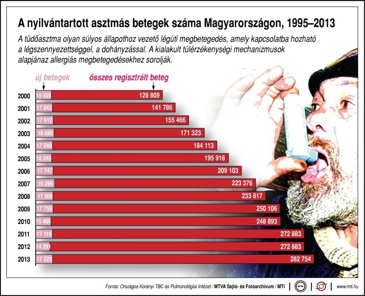 Ennyi asztmás beteg volt Magyarországon