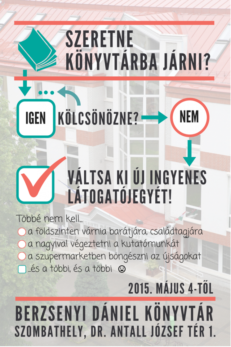 Új típusú ingyenes látogatójegy a Berzsenyi Dániel Könyvtárban Új típusú ingyenes látogatójegy a Berzsenyi Dániel Könyvtárban