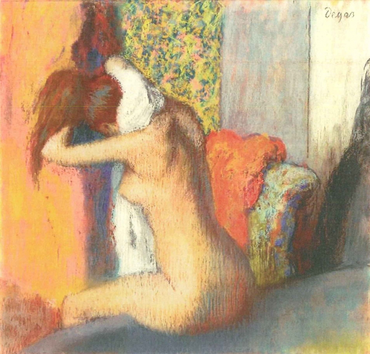 Edgar Degas Fürdés után (Nyakát törlő nő), 1885 - 1886 Edgar Degas Fürdés után (Nyakát törlő nő), 1885 - 1886