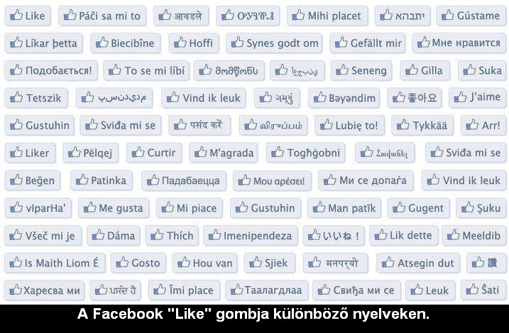 A "Like" gomb különböző nyelveken A "Like" gomb különböző nyelveken