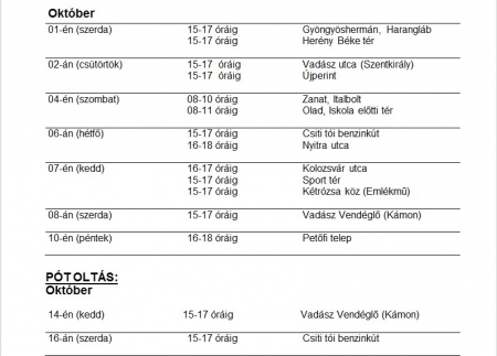 Eboltás: helyszínek és időpontok Eboltás: helyszínek és időpontok