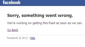 Facebook error Facebook error